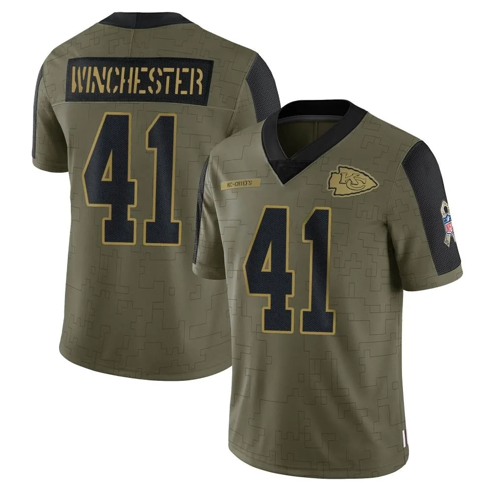 Men's Kansas City Chiefs James Winchester Nike 2021 Salute To Service Limited Olive Jersey Men's Kansas City Chiefs James Winchester Nike 2021 Salute To Service Limited Olive Jersey