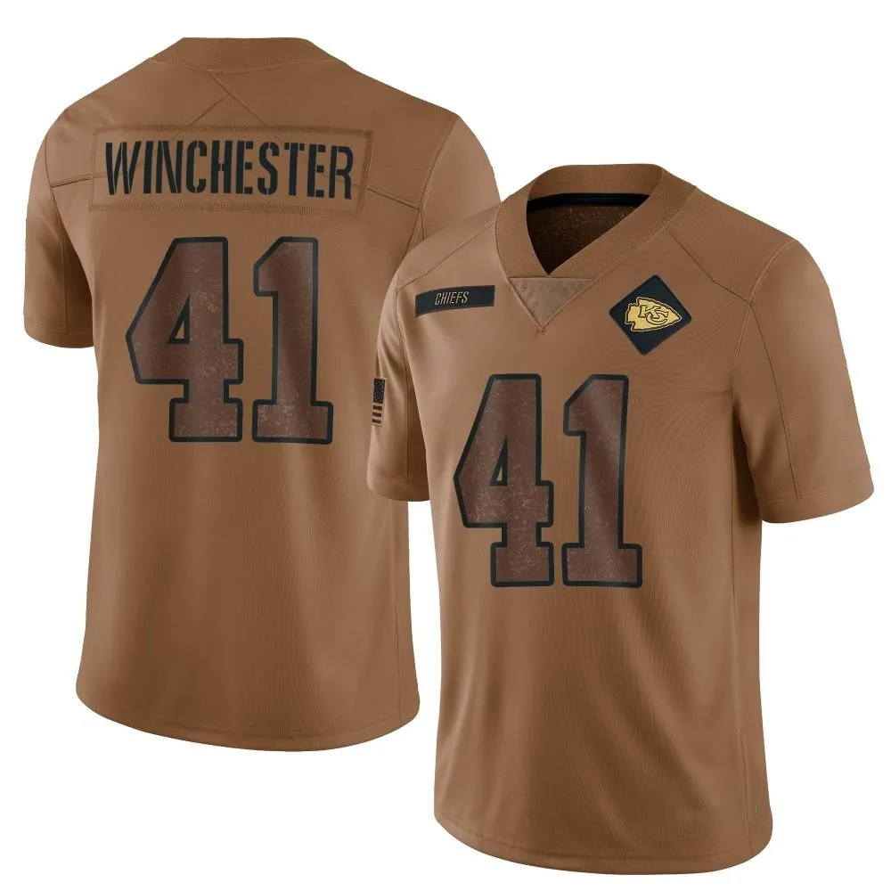 Men's Kansas City Chiefs James Winchester Nike 2023 Salute To Service Limited Brown Jersey Men's Kansas City Chiefs James Winchester Nike 2023 Salute To Service Limited Brown Jersey