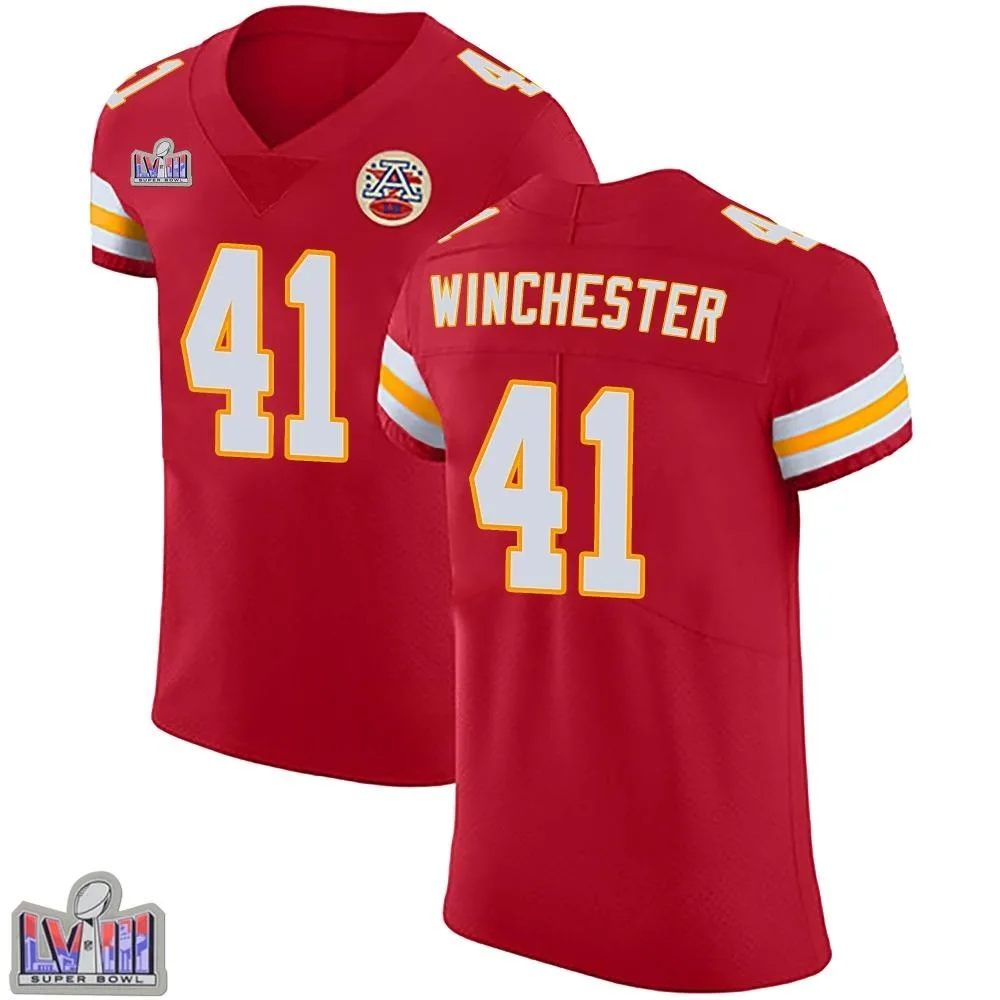 Men's Kansas City Chiefs James Winchester Nike Team Color Vapor Untouchable Super Bowl LVIII Patch Elite Red Jersey Men's Kansas City Chiefs James Winchester Nike Team Color Vapor Untouchable Super Bowl LVIII Patch Elite Red Jersey