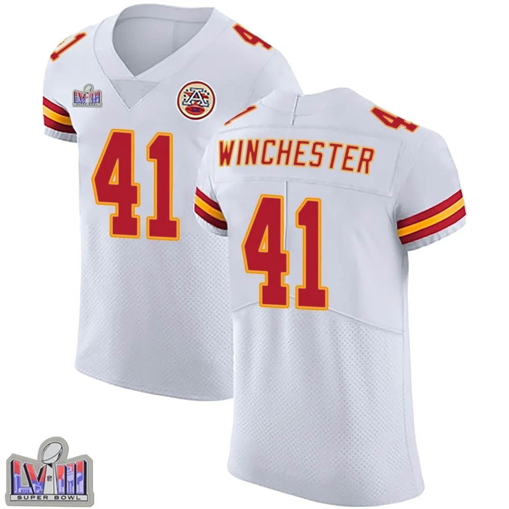 Men's Kansas City Chiefs James Winchester Nike Vapor Untouchable Super Bowl LVIII Patch Elite White Jersey Men's Kansas City Chiefs James Winchester Nike Vapor Untouchable Super Bowl LVIII Patch Elite White Jersey