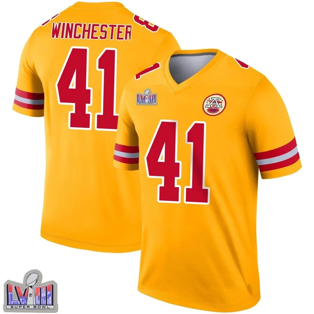 Youth Kansas City Chiefs James Winchester Nike Inverted Super Bowl LVIII Patch Legend Gold Jersey Youth Kansas City Chiefs James Winchester Nike Inverted Super Bowl LVIII Patch Legend Gold Jersey