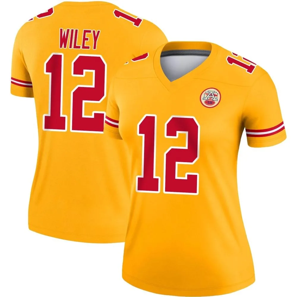 Women's Kansas City Chiefs Jared Wiley Nike Inverted Legend Gold Jersey Women's Kansas City Chiefs Jared Wiley Nike Inverted Legend Gold Jersey