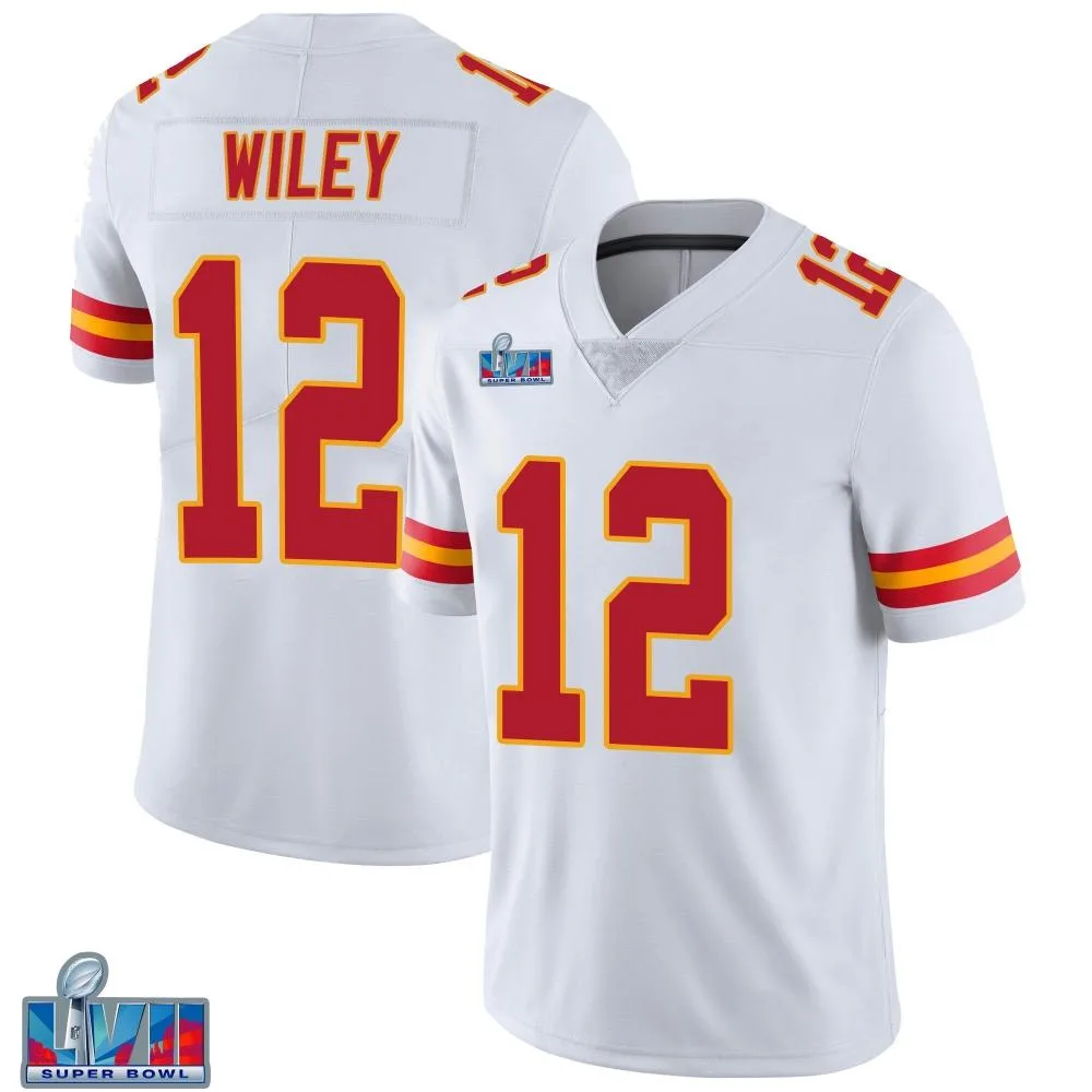 Youth Kansas City Chiefs Jared Wiley Nike Vapor Untouchable Super Bowl LVII Patch Limited White Jersey Youth Kansas City Chiefs Jared Wiley Nike Vapor Untouchable Super Bowl LVII Patch Limited White Jersey