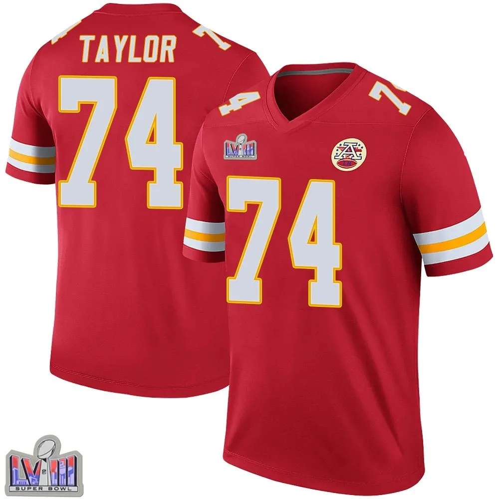 Men's Kansas City Chiefs Jawaan Taylor Nike Color Rush Super Bowl LVIII Patch Legend Red Jersey