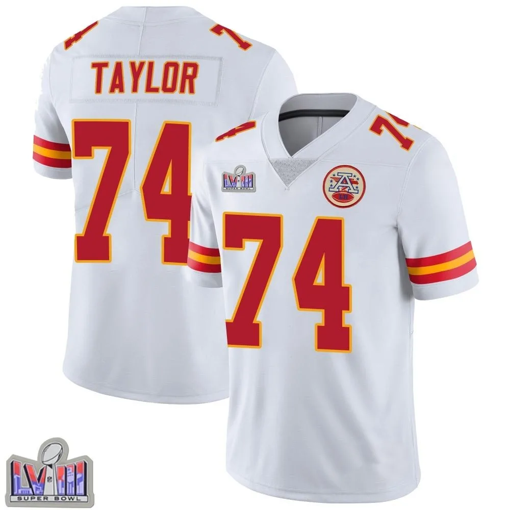Men's Kansas City Chiefs Jawaan Taylor Nike Vapor Untouchable Super Bowl LVIII Patch Limited White Jersey Men's Kansas City Chiefs Jawaan Taylor Nike Vapor Untouchable Super Bowl LVIII Patch Limited White Jersey