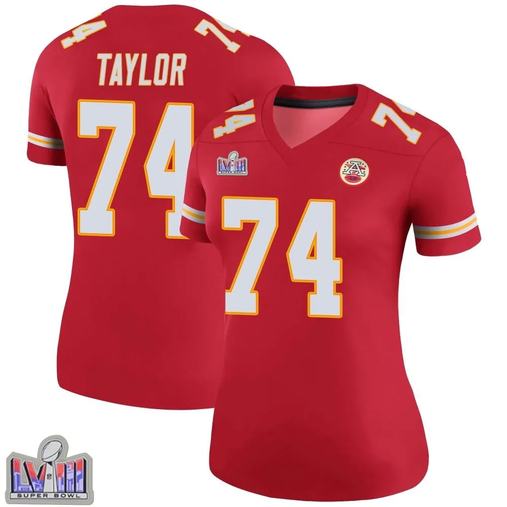 Women's Kansas City Chiefs Jawaan Taylor Nike Color Rush Super Bowl LVIII Patch Legend Red Jersey Women's Kansas City Chiefs Jawaan Taylor Nike Color Rush Super Bowl LVIII Patch Legend Red Jersey
