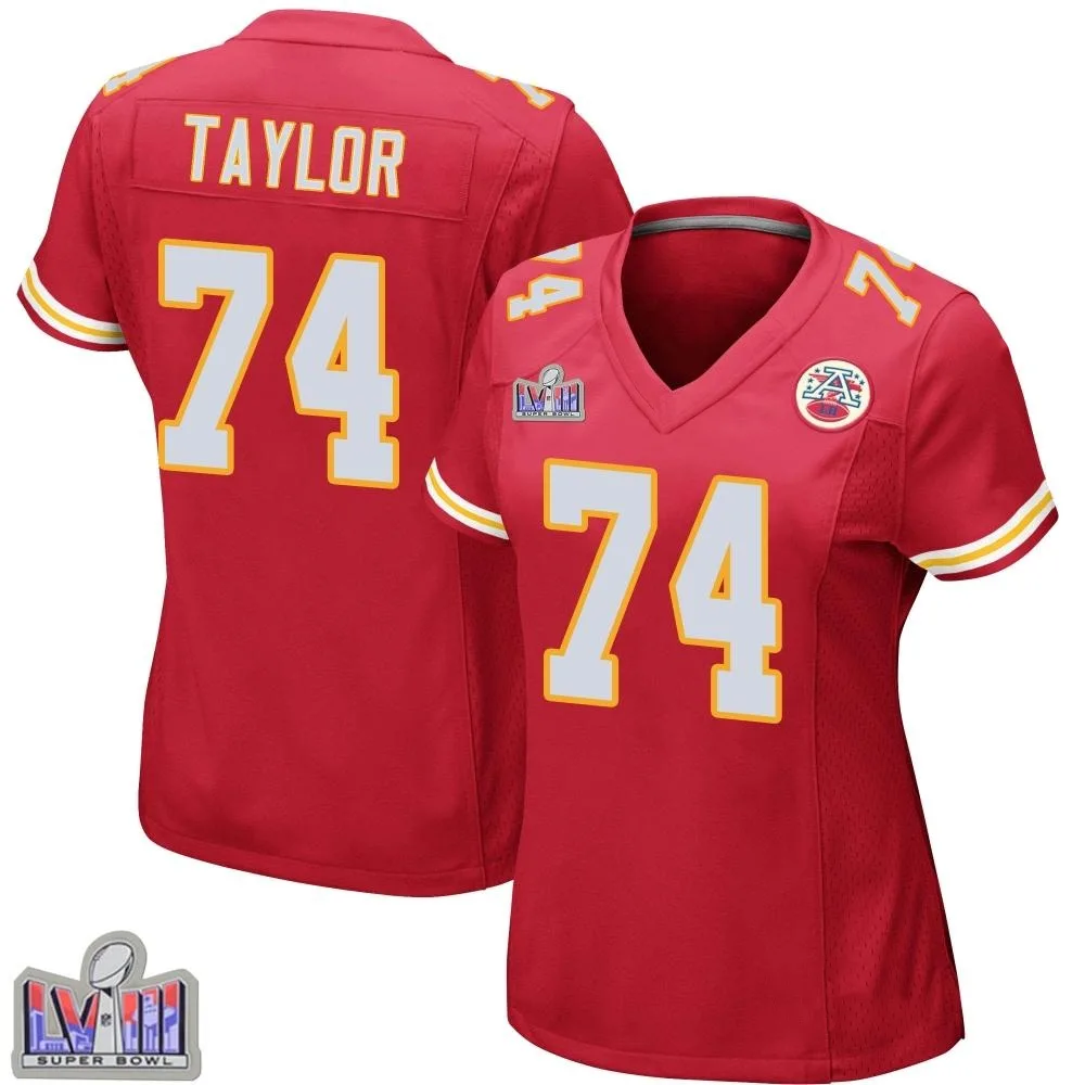 Women's Kansas City Chiefs Jawaan Taylor Nike Team Color Super Bowl LVIII Patch Game Red Jersey Women's Kansas City Chiefs Jawaan Taylor Nike Team Color Super Bowl LVIII Patch Game Red Jersey