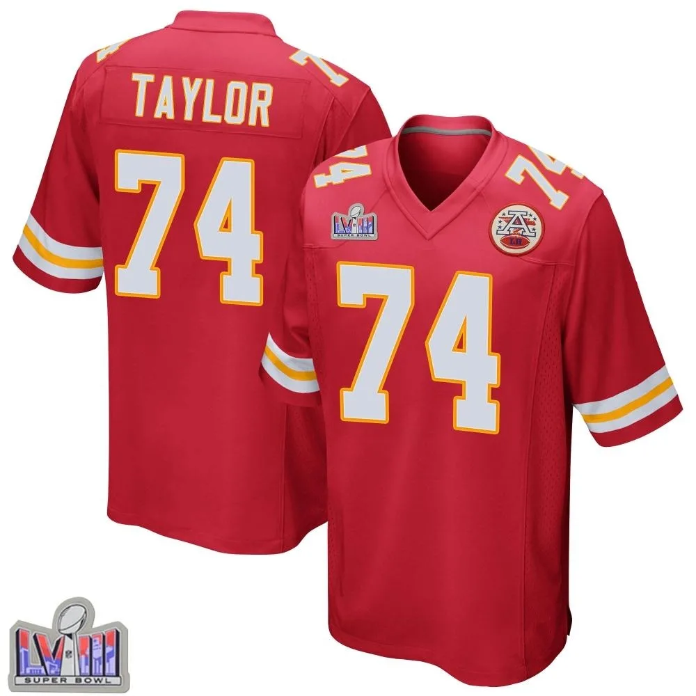 Youth Kansas City Chiefs Jawaan Taylor Nike Team Color Super Bowl LVIII Patch Game Red Jersey Youth Kansas City Chiefs Jawaan Taylor Nike Team Color Super Bowl LVIII Patch Game Red Jersey