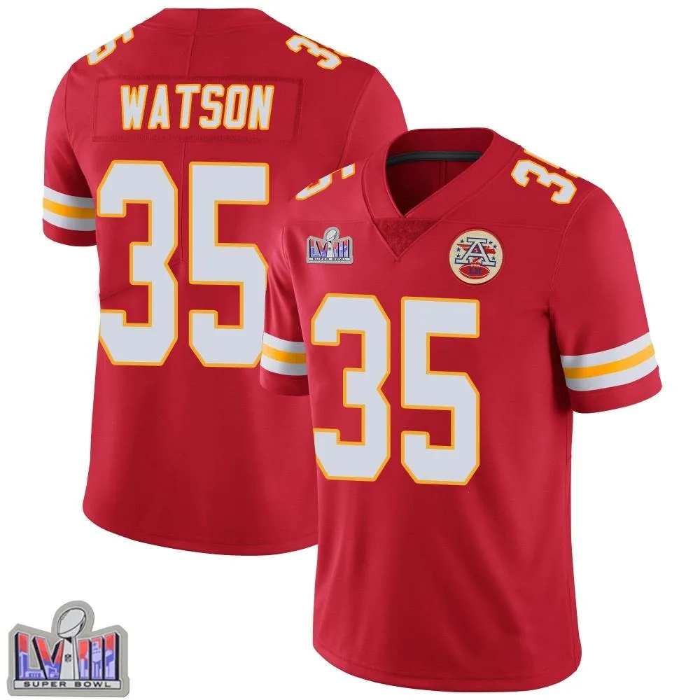 Men's Kansas City Chiefs Jaylen Watson Nike Team Color Vapor Untouchable Super Bowl LVIII Patch Limited Red Jersey Men's Kansas City Chiefs Jaylen Watson Nike Team Color Vapor Untouchable Super Bowl LVIII Patch Limited Red Jersey
