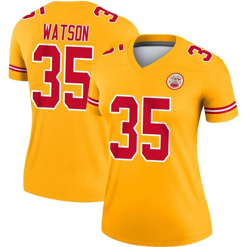 Women's Kansas City Chiefs Jaylen Watson Nike Inverted Legend Gold Jersey Women's Kansas City Chiefs Jaylen Watson Nike Inverted Legend Gold Jersey