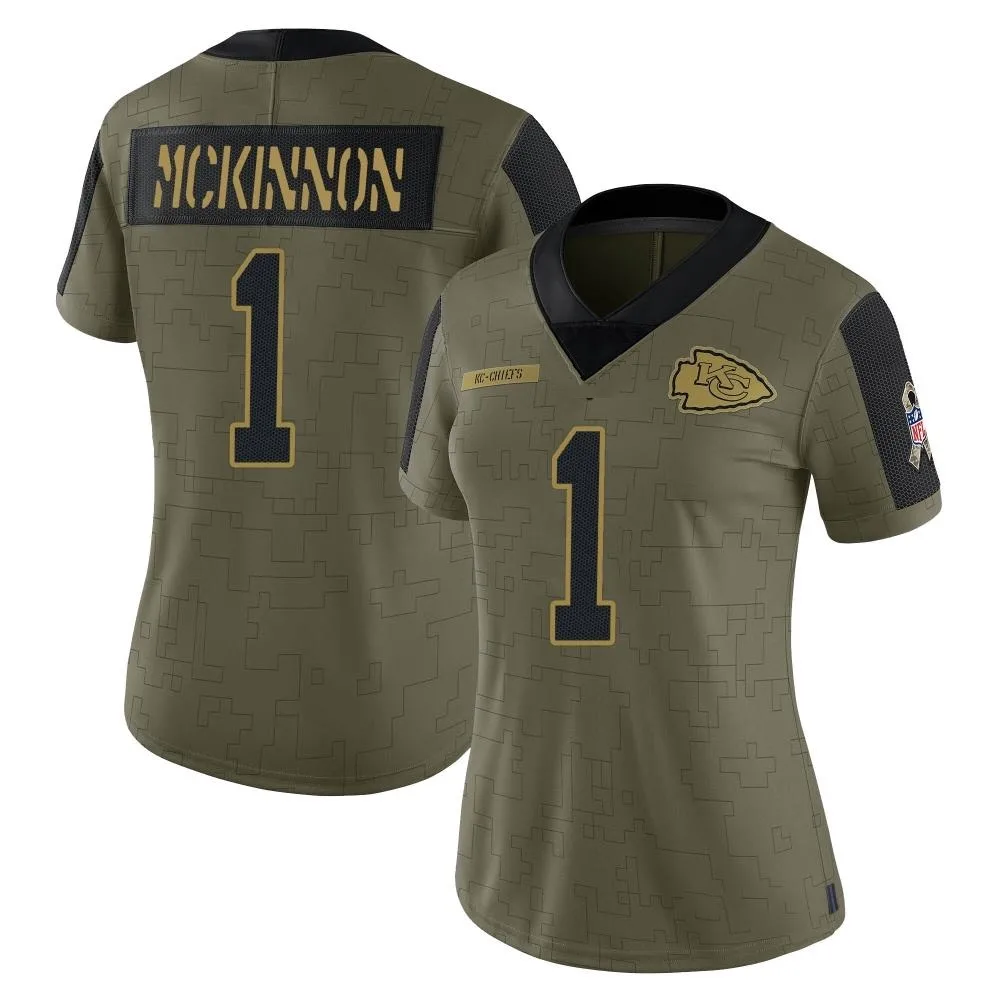 Women's Kansas City Chiefs Jerick Mckinnon Nike 2021 Salute To Service Limited Olive Jersey Women's Kansas City Chiefs Jerick Mckinnon Nike 2021 Salute To Service Limited Olive Jersey