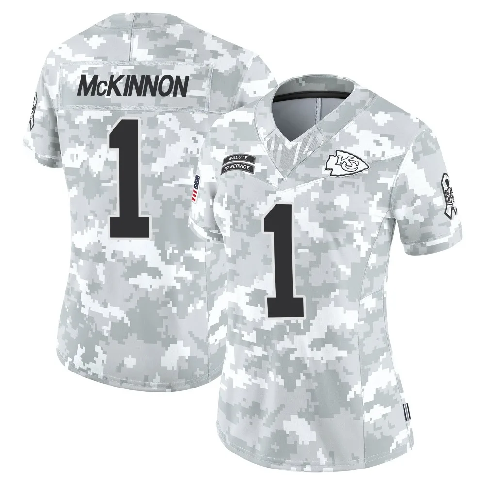 Women's Kansas City Chiefs Jerick Mckinnon Nike 2024 Salute to Service Limited Arctic Camo Jersey Women's Kansas City Chiefs Jerick Mckinnon Nike 2024 Salute to Service Limited Arctic Camo Jersey
