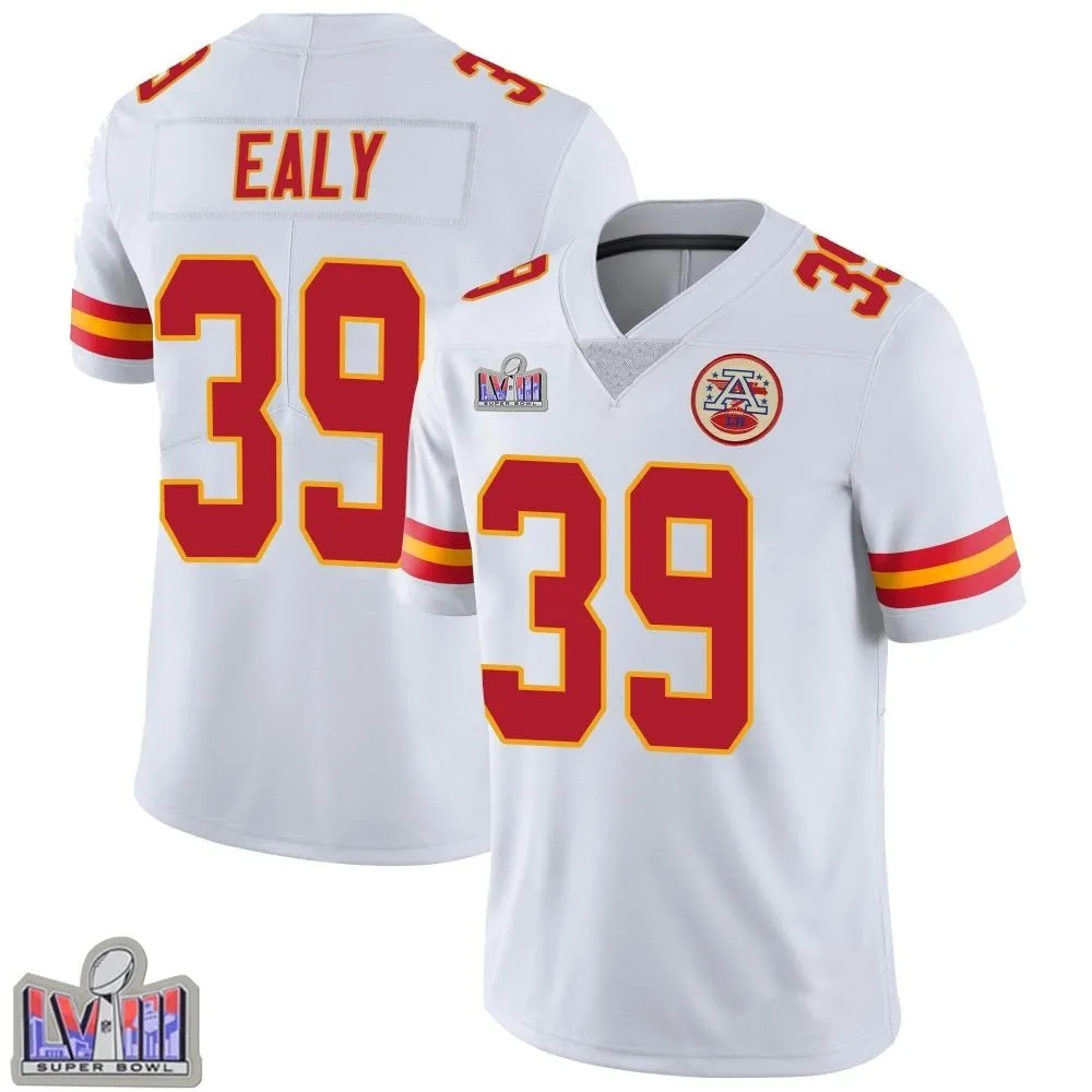 Men's Kansas City Chiefs Jerrion Ealy Nike Vapor Untouchable Super Bowl LVIII Patch Limited White Jersey Men's Kansas City Chiefs Jerrion Ealy Nike Vapor Untouchable Super Bowl LVIII Patch Limited White Jersey