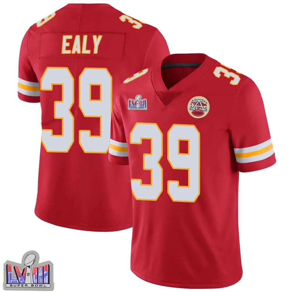 Youth Kansas City Chiefs Jerrion Ealy Nike Team Color Vapor Untouchable Super Bowl LVIII Patch Limited Red Jersey Youth Kansas City Chiefs Jerrion Ealy Nike Team Color Vapor Untouchable Super Bowl LVIII Patch Limited Red Jersey