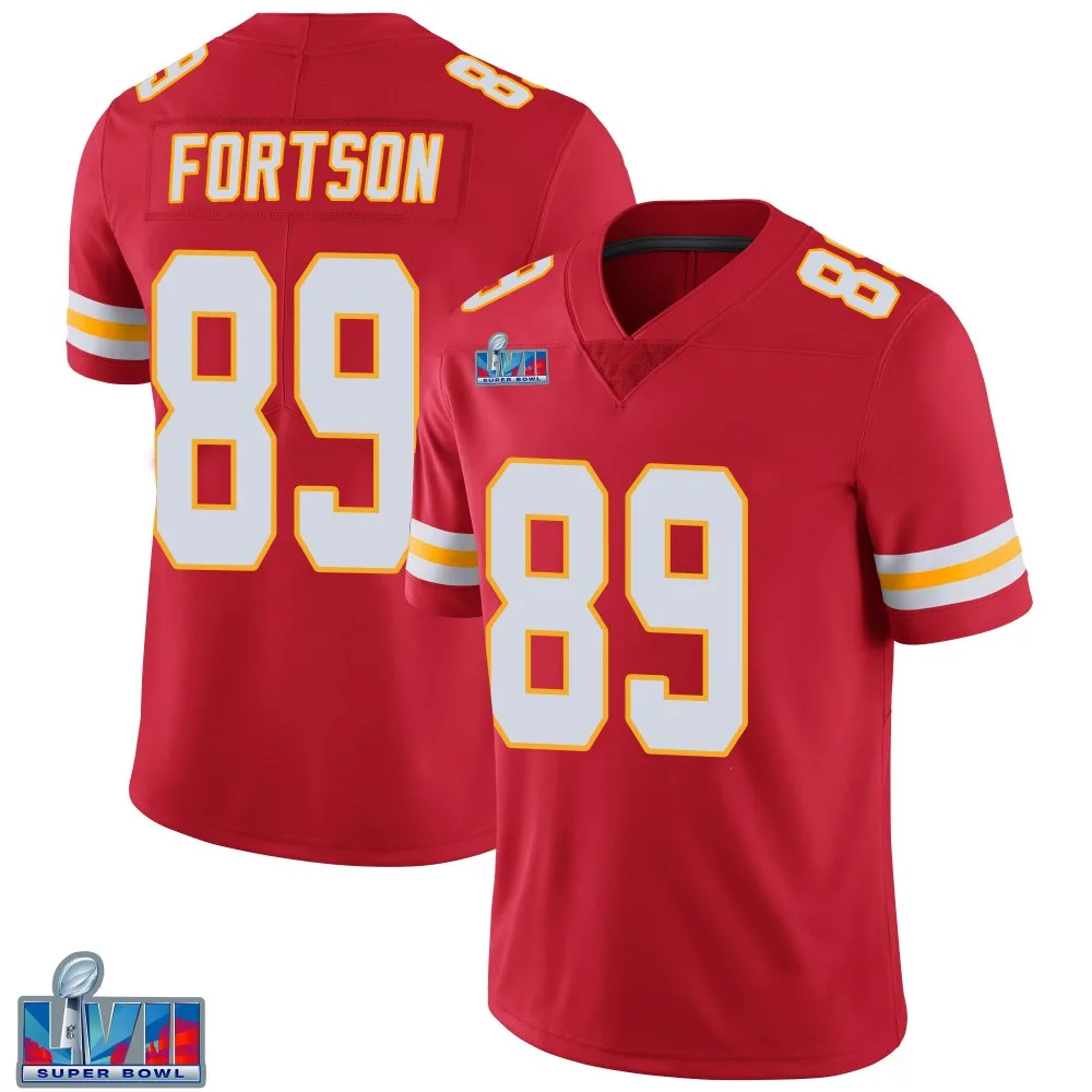 Men's Kansas City Chiefs Jody Fortson Nike Team Color Vapor Untouchable Super Bowl LVII Patch Limited Red Jersey Men's Kansas City Chiefs Jody Fortson Nike Team Color Vapor Untouchable Super Bowl LVII Patch Limited Red Jersey