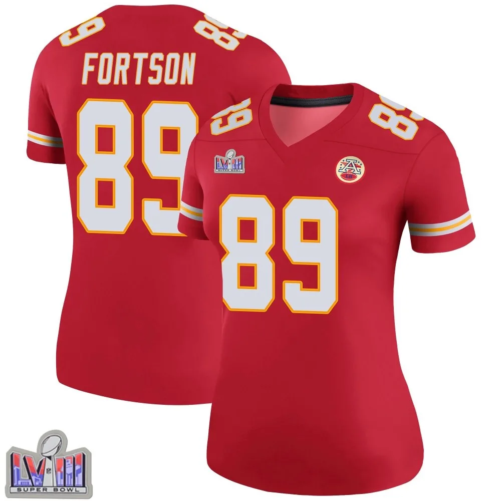 Women's Kansas City Chiefs Jody Fortson Nike Color Rush Super Bowl LVIII Patch Legend Red Jersey