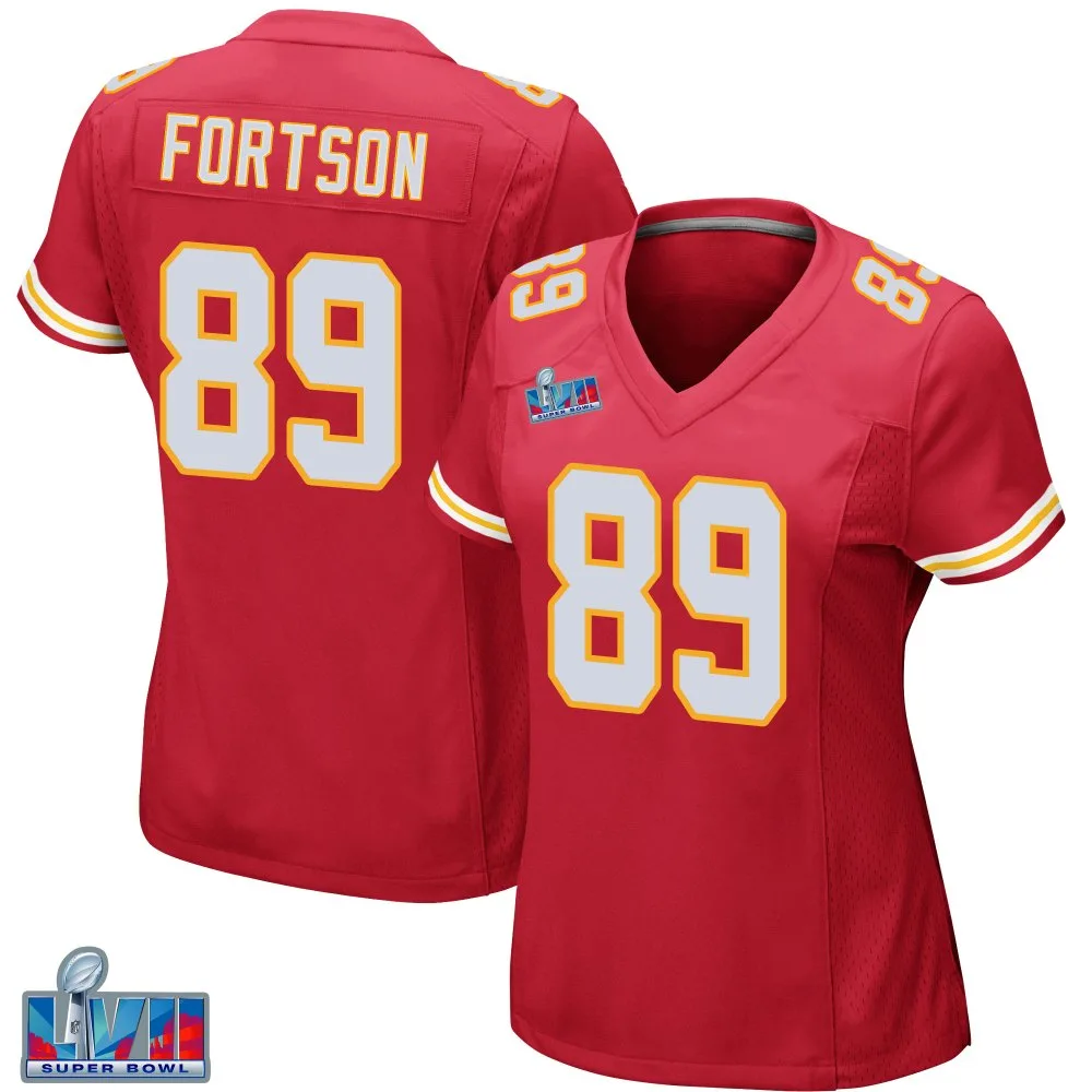 Women's Kansas City Chiefs Jody Fortson Nike Team Color Super Bowl LVII Patch Game Red Jersey