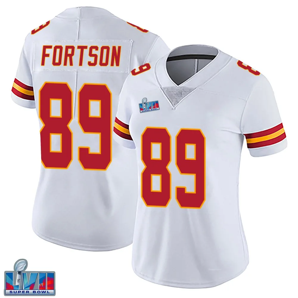 Women's Kansas City Chiefs Jody Fortson Nike Vapor Untouchable Super Bowl LVII Patch Limited White Jersey Women's Kansas City Chiefs Jody Fortson Nike Vapor Untouchable Super Bowl LVII Patch Limited White Jersey