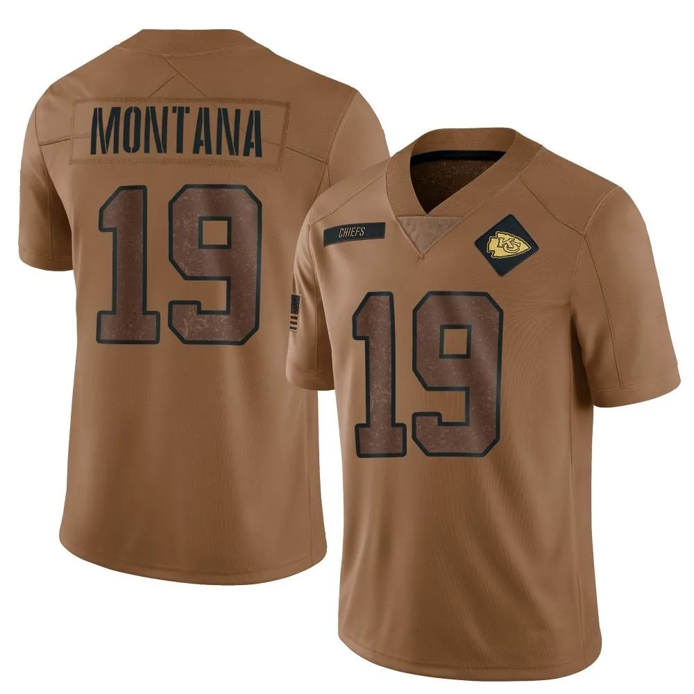 Men's Kansas City Chiefs Joe Montana Nike 2023 Salute To Service Limited Brown Jersey Men's Kansas City Chiefs Joe Montana Nike 2023 Salute To Service Limited Brown Jersey