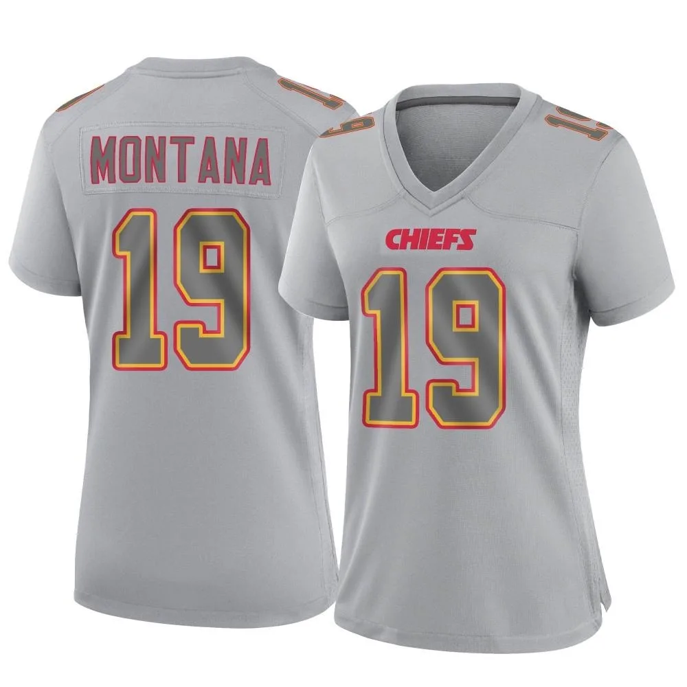 Women's Kansas City Chiefs Joe Montana Nike Atmosphere Fashion Game Gray Jersey Women's Kansas City Chiefs Joe Montana Nike Atmosphere Fashion Game Gray Jersey