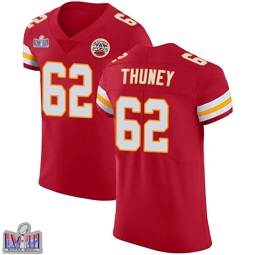 Men's Kansas City Chiefs Joe Thuney Nike Team Color Vapor Untouchable Super Bowl LVIII Patch Elite Red Jersey Men's Kansas City Chiefs Joe Thuney Nike Team Color Vapor Untouchable Super Bowl LVIII Patch Elite Red Jersey