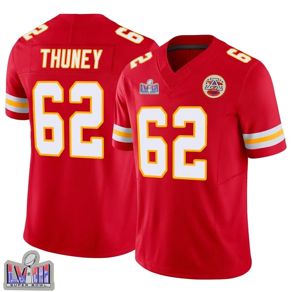 Youth Kansas City Chiefs Joe Thuney Nike Vapor F.U.S.E. Super Bowl LVIII Patch Limited Red Jersey Youth Kansas City Chiefs Joe Thuney Nike Vapor F.U.S.E. Super Bowl LVIII Patch Limited Red Jersey
