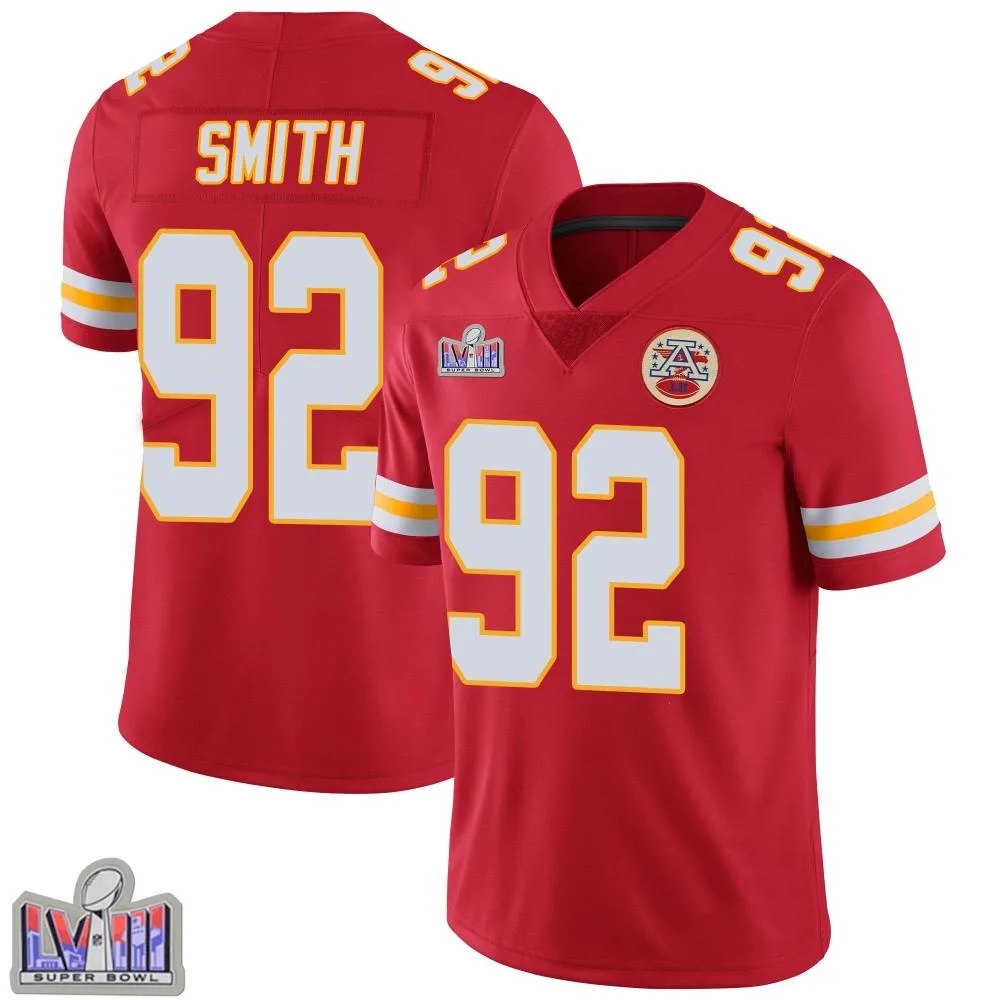 Youth Kansas City Chiefs Jordan Smith Nike Team Color Vapor Untouchable Super Bowl LVIII Patch Limited Red Jersey