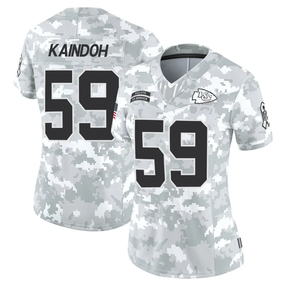 Women's Kansas City Chiefs Joshua Kaindoh Nike 2024 Salute to Service Limited Arctic Camo Jersey Women's Kansas City Chiefs Joshua Kaindoh Nike 2024 Salute to Service Limited Arctic Camo Jersey
