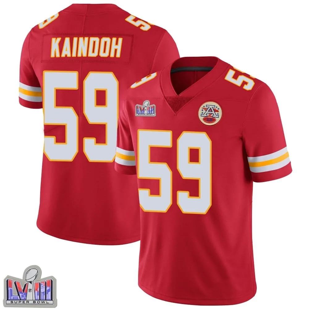 Youth Kansas City Chiefs Joshua Kaindoh Nike Team Color Vapor Untouchable Super Bowl LVIII Patch Limited Red Jersey Youth Kansas City Chiefs Joshua Kaindoh Nike Team Color Vapor Untouchable Super Bowl LVIII Patch Limited Red Jersey