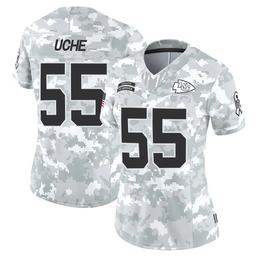 Women's Kansas City Chiefs Joshua Uche Nike 2024 Salute to Service Limited Arctic Camo Jersey Women's Kansas City Chiefs Joshua Uche Nike 2024 Salute to Service Limited Arctic Camo Jersey