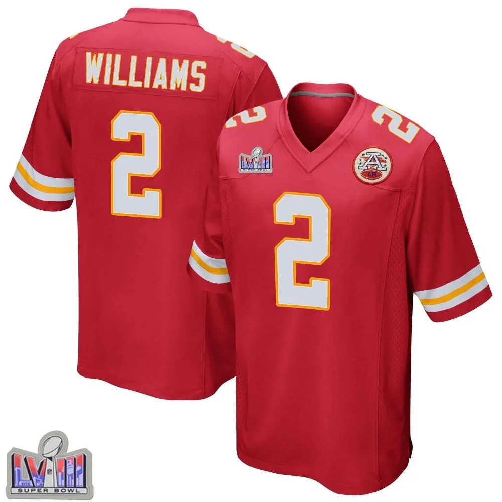 Youth Kansas City Chiefs Joshua Williams Nike Team Color Super Bowl LVIII Patch Game Red Jersey Youth Kansas City Chiefs Joshua Williams Nike Team Color Super Bowl LVIII Patch Game Red Jersey