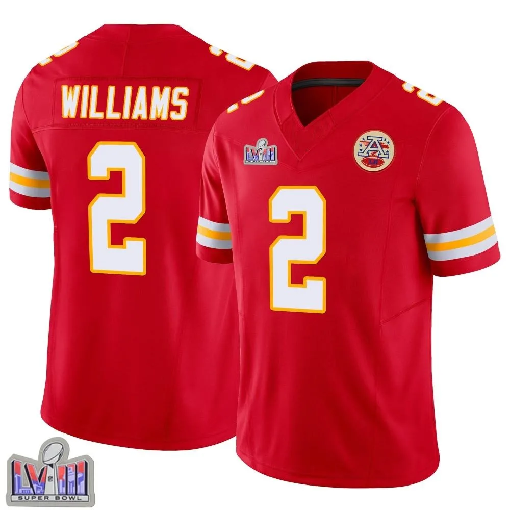 Youth Kansas City Chiefs Joshua Williams Nike Vapor F.U.S.E. Super Bowl LVIII Patch Limited Red Jersey Youth Kansas City Chiefs Joshua Williams Nike Vapor F.U.S.E. Super Bowl LVIII Patch Limited Red Jersey