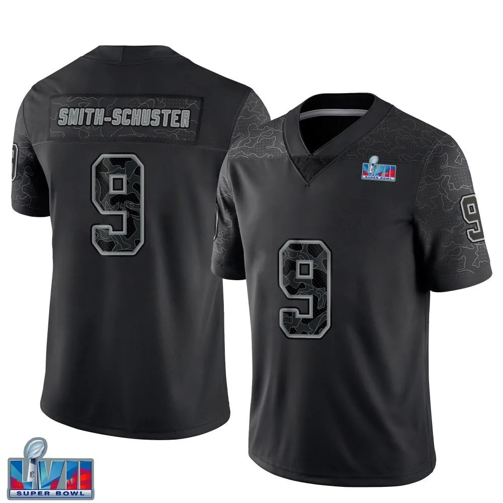 Men's Kansas City Chiefs Juju Smith-Schuster Nike Reflective Super Bowl LVII Patch Limited Black Jersey Men's Kansas City Chiefs Juju Smith-Schuster Nike Reflective Super Bowl LVII Patch Limited Black Jersey