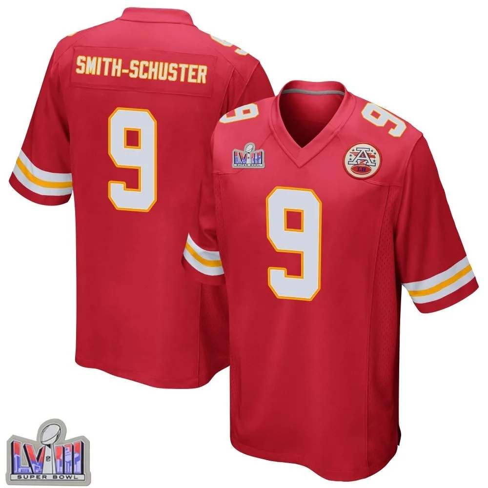 Men's Kansas City Chiefs Juju Smith-Schuster Nike Team Color Super Bowl LVIII Patch Game Red Jersey Men's Kansas City Chiefs Juju Smith-Schuster Nike Team Color Super Bowl LVIII Patch Game Red Jersey