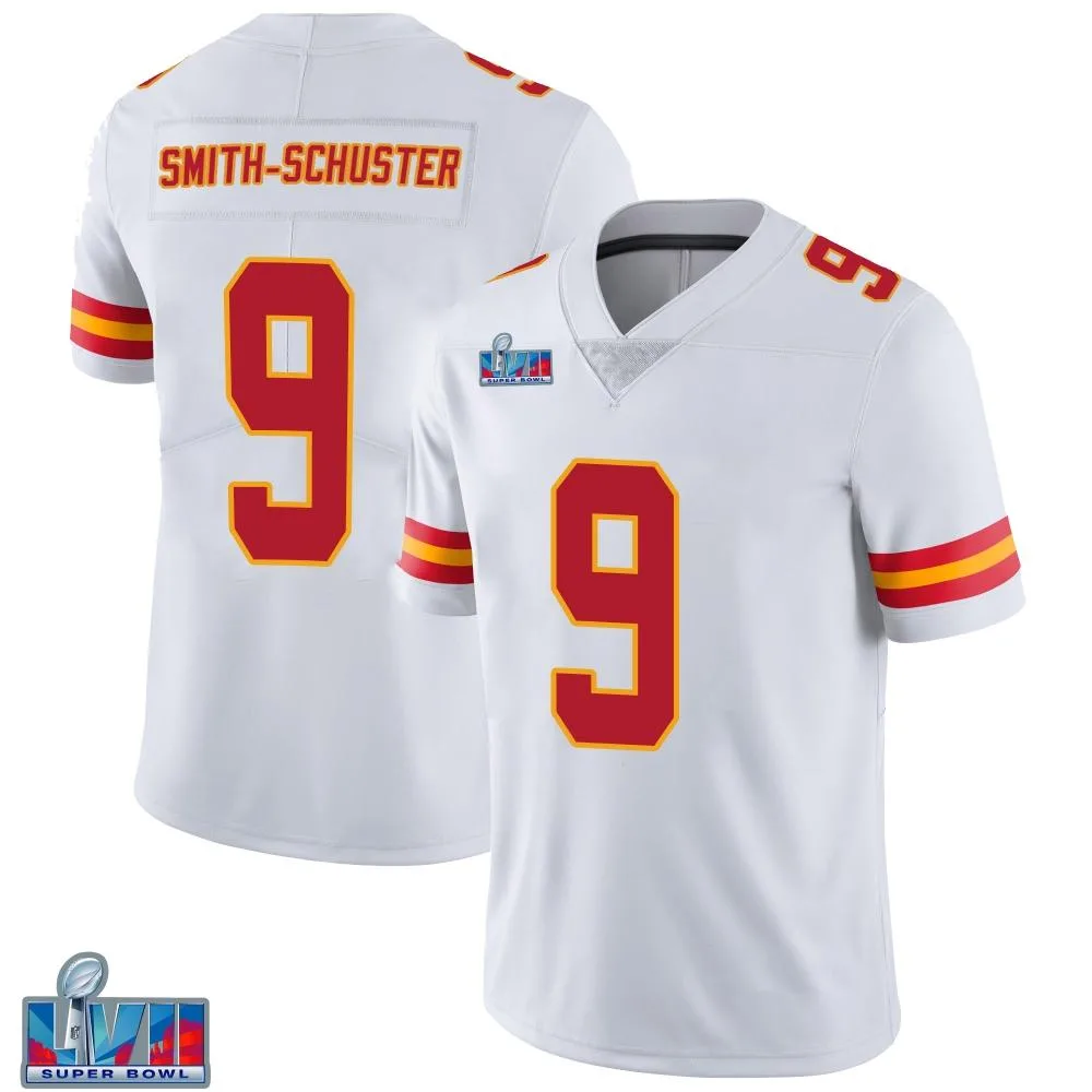 Men's Kansas City Chiefs Juju Smith-Schuster Nike Vapor Untouchable Super Bowl LVII Patch Limited White Jersey Men's Kansas City Chiefs Juju Smith-Schuster Nike Vapor Untouchable Super Bowl LVII Patch Limited White Jersey