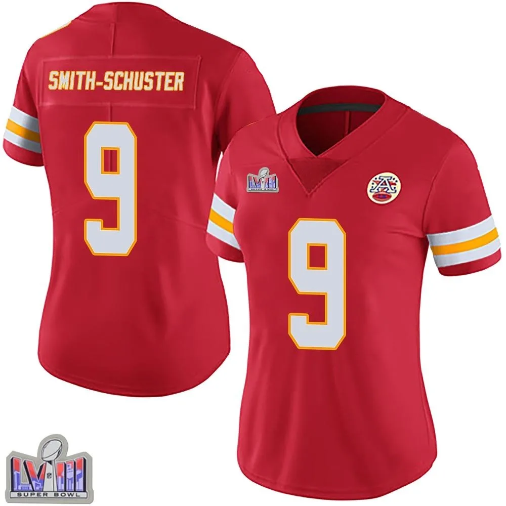 Women's Kansas City Chiefs Juju Smith-Schuster Nike Team Color Vapor Untouchable Super Bowl LVIII Patch Limited Red Jersey Women's Kansas City Chiefs Juju Smith-Schuster Nike Team Color Vapor Untouchable Super Bowl LVIII Patch Limited Red Jersey