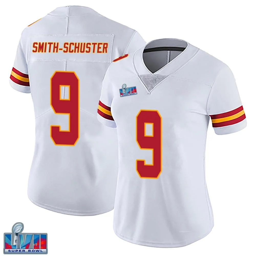 Women's Kansas City Chiefs Juju Smith-Schuster Nike Vapor Untouchable Super Bowl LVII Patch Limited White Jersey Women's Kansas City Chiefs Juju Smith-Schuster Nike Vapor Untouchable Super Bowl LVII Patch Limited White Jersey