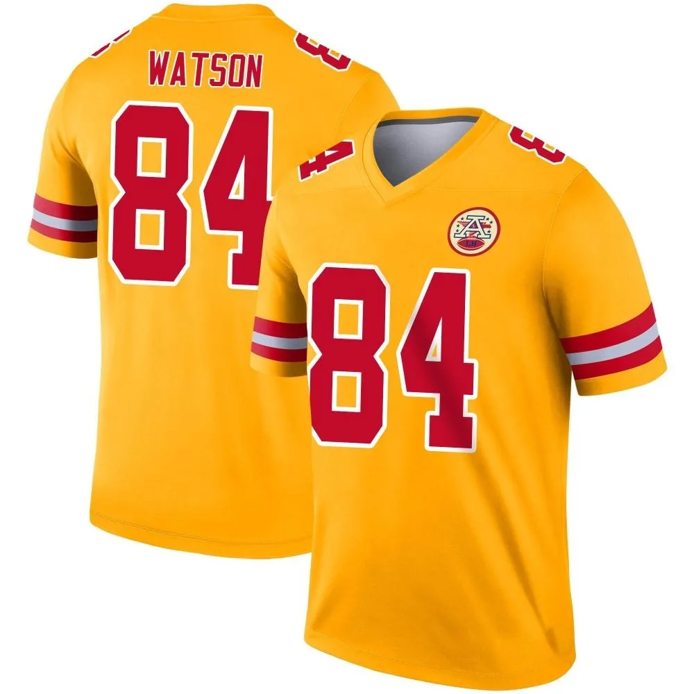 Men's Kansas City Chiefs Justin Watson Nike Inverted Legend Gold Jersey Men's Kansas City Chiefs Justin Watson Nike Inverted Legend Gold Jersey