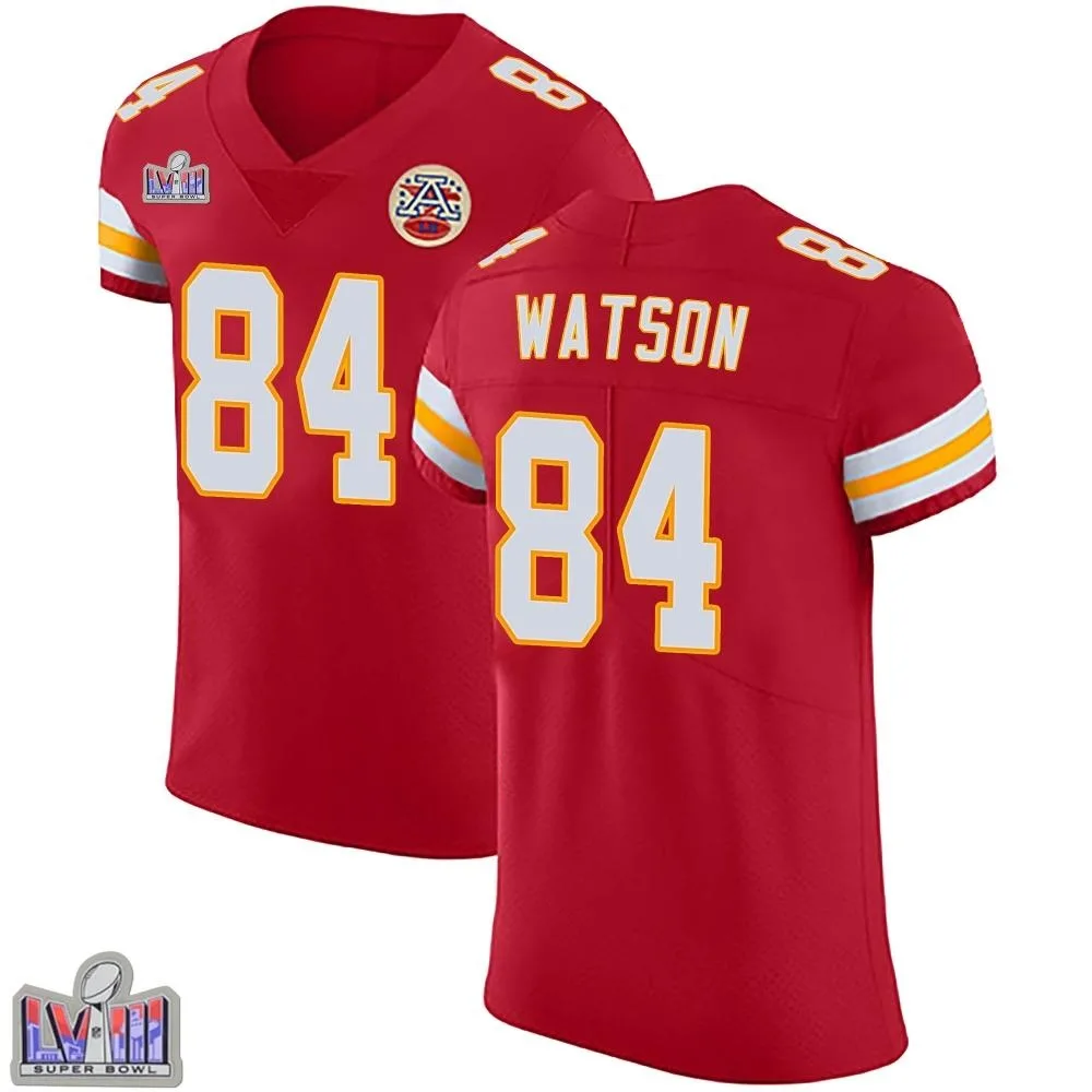 Men's Kansas City Chiefs Justin Watson Nike Team Color Vapor Untouchable Super Bowl LVIII Patch Elite Red Jersey Men's Kansas City Chiefs Justin Watson Nike Team Color Vapor Untouchable Super Bowl LVIII Patch Elite Red Jersey