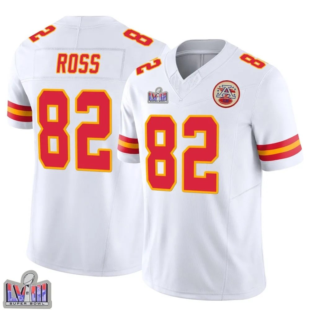 Men's Kansas City Chiefs Justyn Ross Nike Vapor F.U.S.E. Super Bowl LVIII Patch Limited White Jersey Men's Kansas City Chiefs Justyn Ross Nike Vapor F.U.S.E. Super Bowl LVIII Patch Limited White Jersey