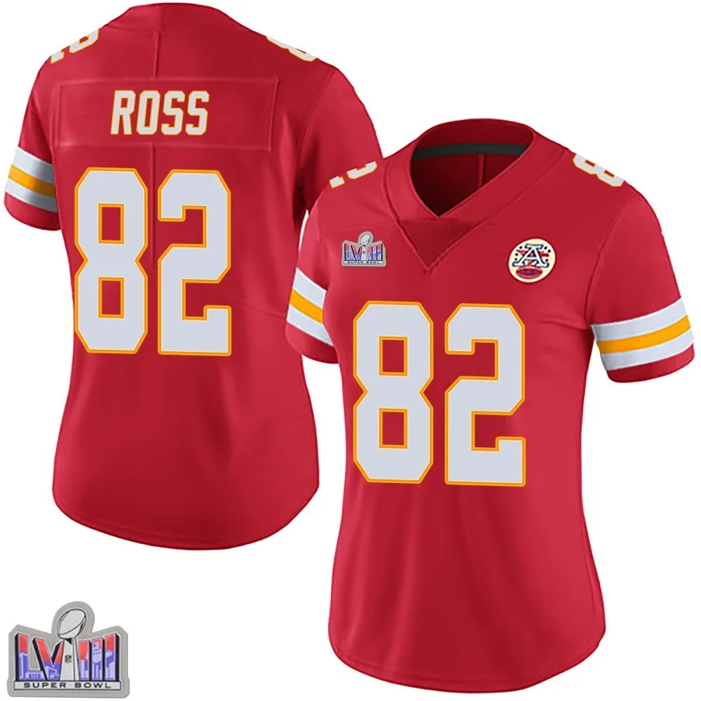 Women's Kansas City Chiefs Justyn Ross Nike Team Color Vapor Untouchable Super Bowl LVIII Patch Limited Red Jersey Women's Kansas City Chiefs Justyn Ross Nike Team Color Vapor Untouchable Super Bowl LVIII Patch Limited Red Jersey