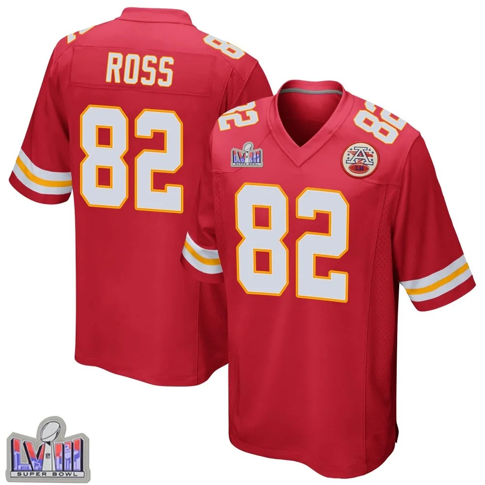 Youth Kansas City Chiefs Justyn Ross Nike Team Color Super Bowl LVIII Patch Game Red Jersey Youth Kansas City Chiefs Justyn Ross Nike Team Color Super Bowl LVIII Patch Game Red Jersey