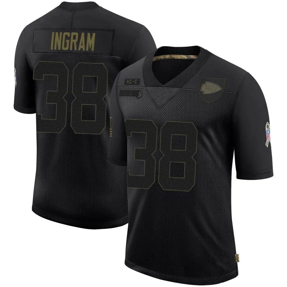 Men's Kansas City Chiefs Keaontay Ingram Nike 2020 Salute To Service Limited Black Jersey Men's Kansas City Chiefs Keaontay Ingram Nike 2020 Salute To Service Limited Black Jersey