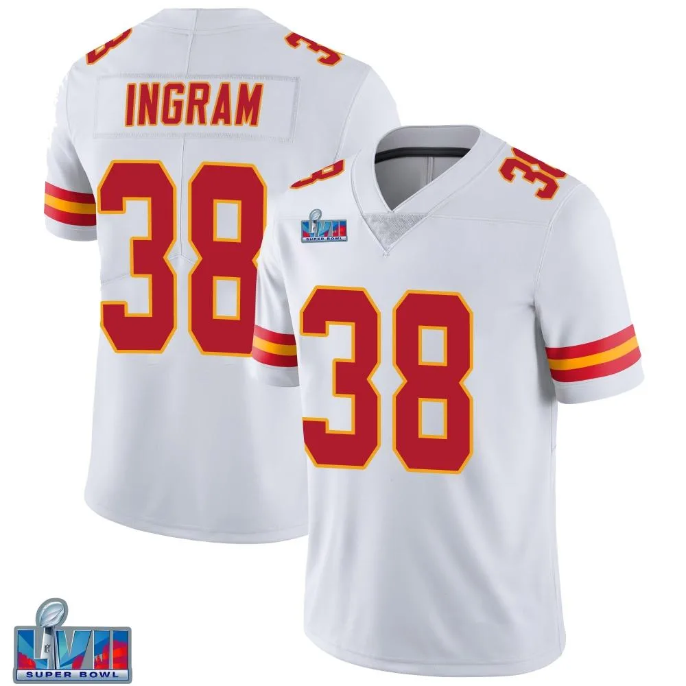 Men's Kansas City Chiefs Keaontay Ingram Nike Vapor Untouchable Super Bowl LVII Patch Limited White Jersey Men's Kansas City Chiefs Keaontay Ingram Nike Vapor Untouchable Super Bowl LVII Patch Limited White Jersey