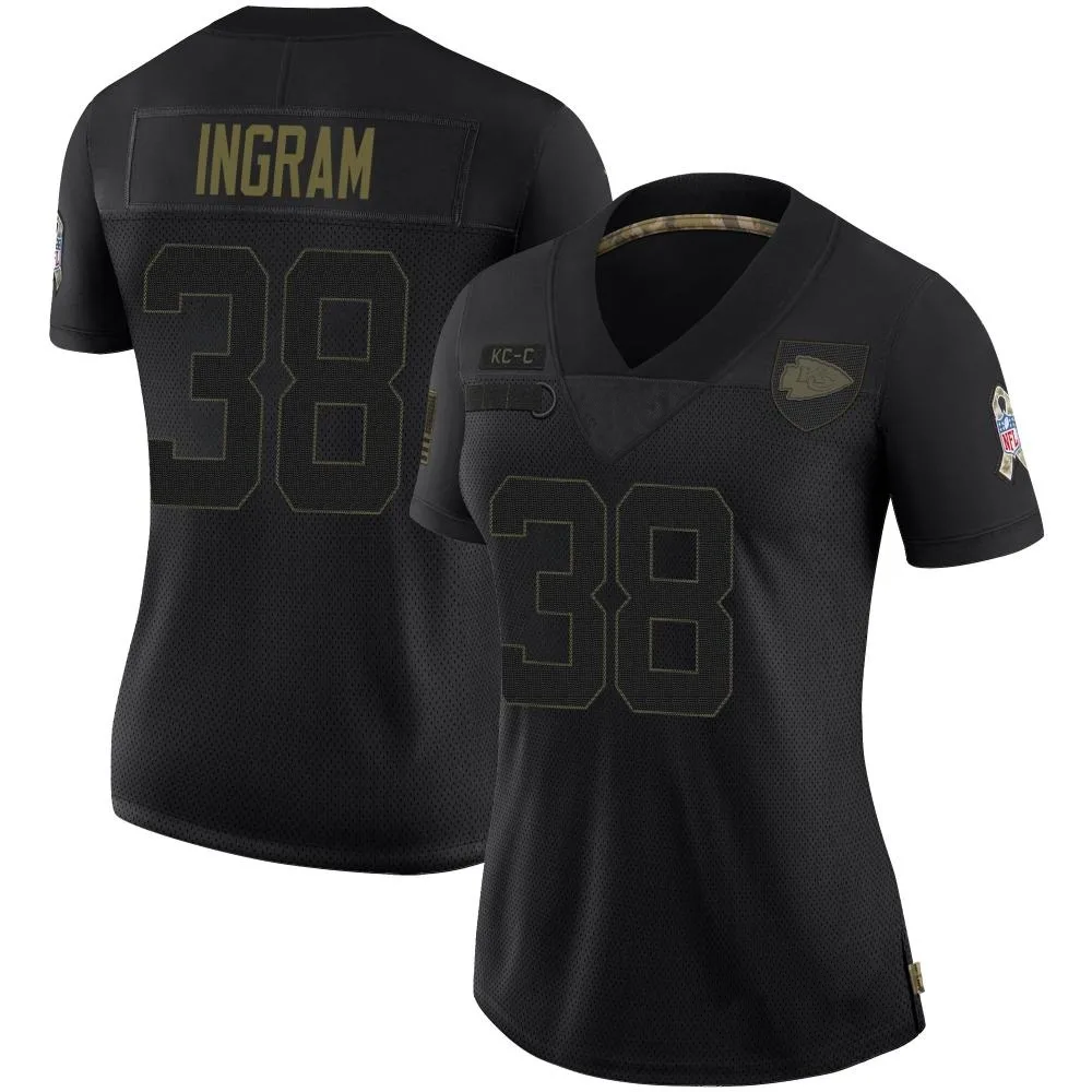 Women's Kansas City Chiefs Keaontay Ingram Nike 2020 Salute To Service Limited Black Jersey Women's Kansas City Chiefs Keaontay Ingram Nike 2020 Salute To Service Limited Black Jersey
