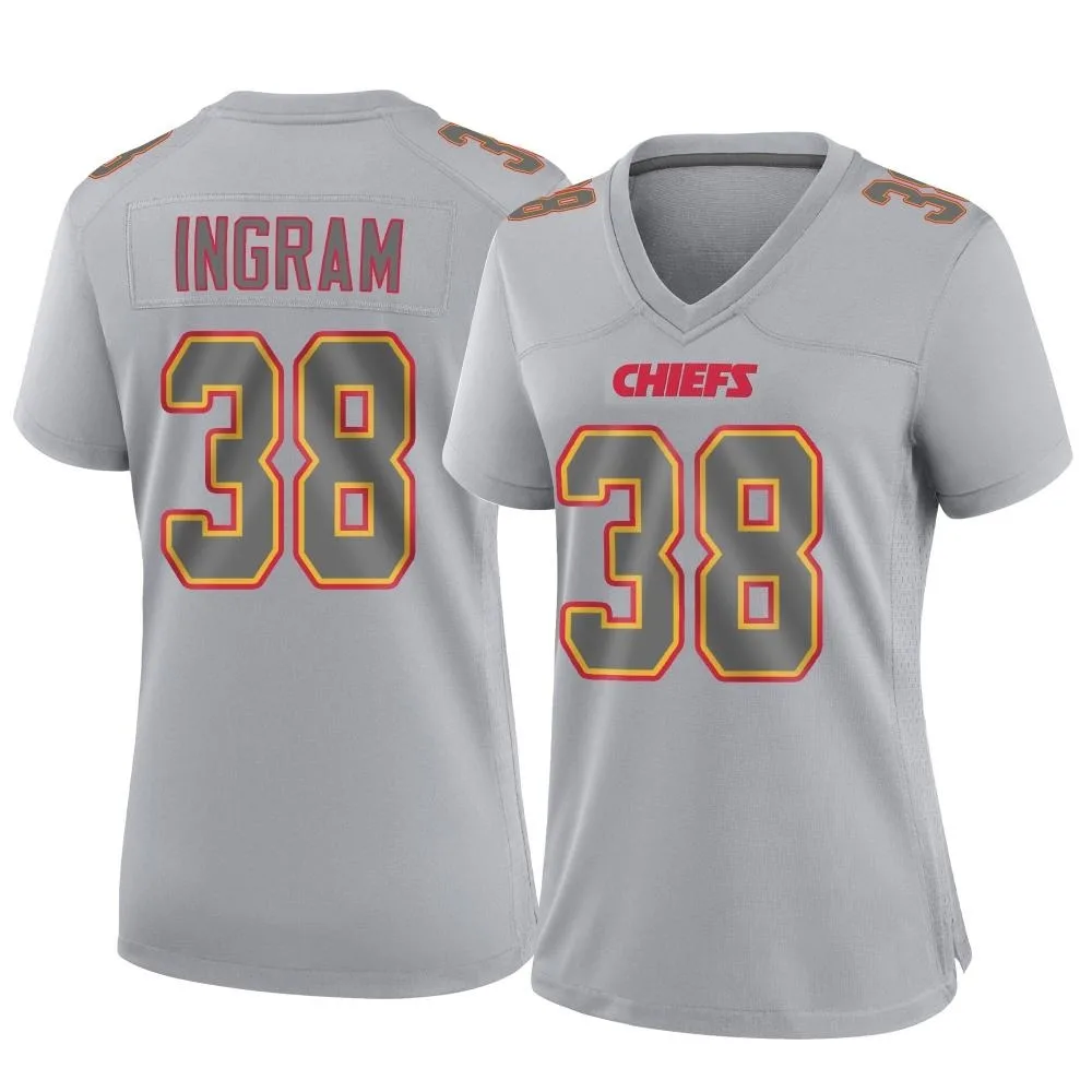 Women's Kansas City Chiefs Keaontay Ingram Nike Atmosphere Fashion Game Gray Jersey Women's Kansas City Chiefs Keaontay Ingram Nike Atmosphere Fashion Game Gray Jersey
