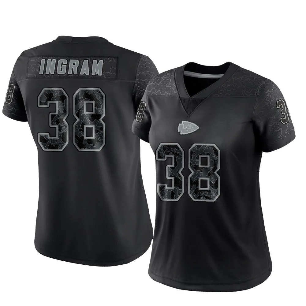 Women's Kansas City Chiefs Keaontay Ingram Nike Reflective Limited Black Jersey Women's Kansas City Chiefs Keaontay Ingram Nike Reflective Limited Black Jersey