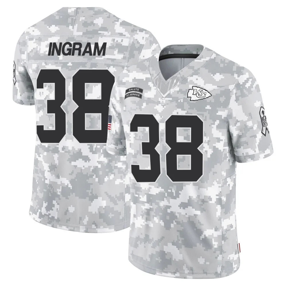Youth Kansas City Chiefs Keaontay Ingram Nike 2024 Salute to Service Limited Arctic Camo Jersey Youth Kansas City Chiefs Keaontay Ingram Nike 2024 Salute to Service Limited Arctic Camo Jersey