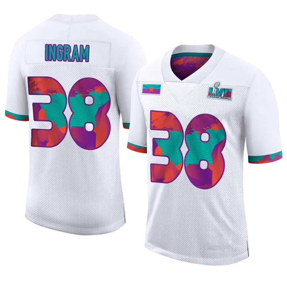 Youth Kansas City Chiefs Keaontay Ingram Nike Super Bowl LVII Limited White Jersey Youth Kansas City Chiefs Keaontay Ingram Nike Super Bowl LVII Limited White Jersey