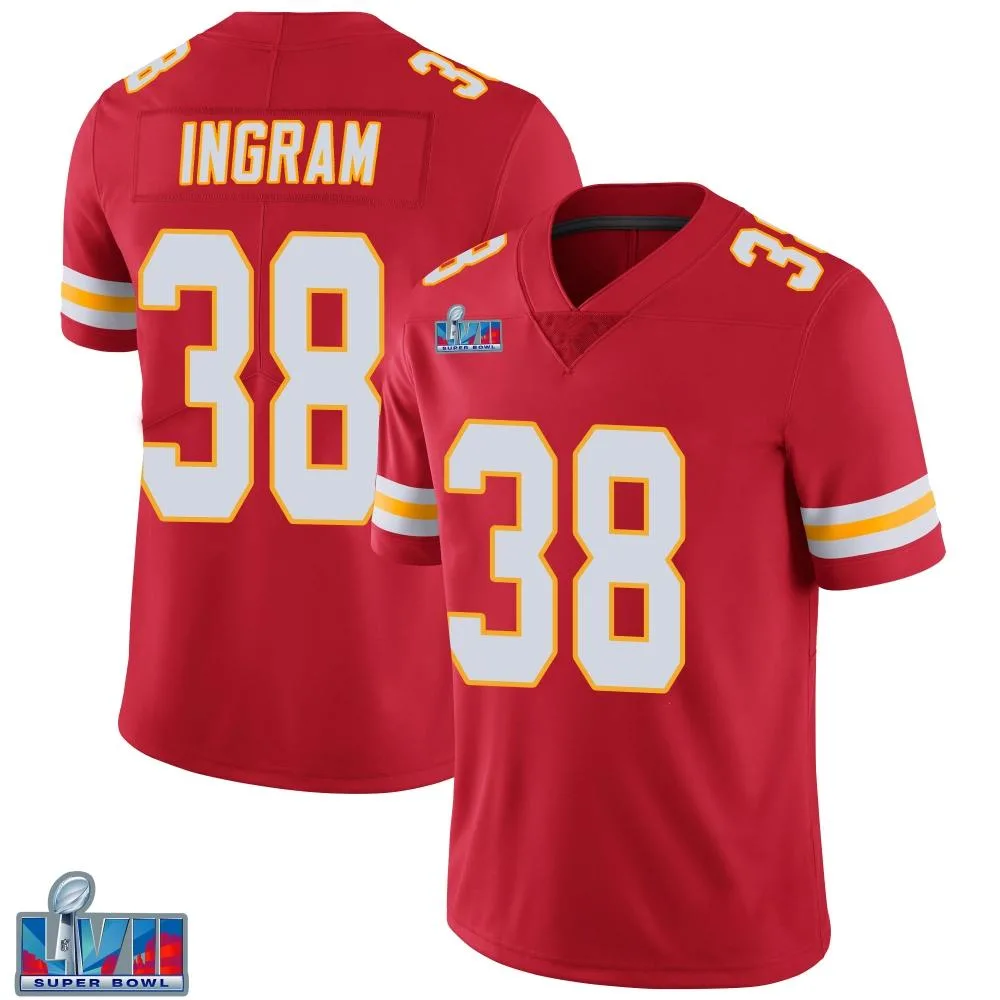 Youth Kansas City Chiefs Keaontay Ingram Nike Team Color Vapor Untouchable Super Bowl LVII Patch Limited Red Jersey Youth Kansas City Chiefs Keaontay Ingram Nike Team Color Vapor Untouchable Super Bowl LVII Patch Limited Red Jersey